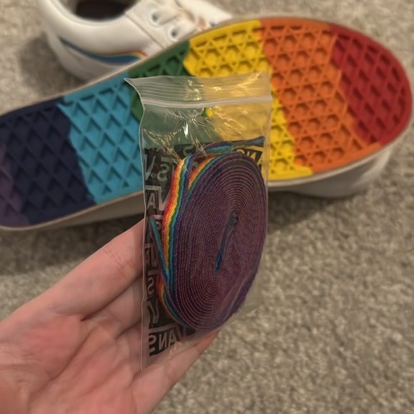White and Rainbow Vans - Picture 3 of 3